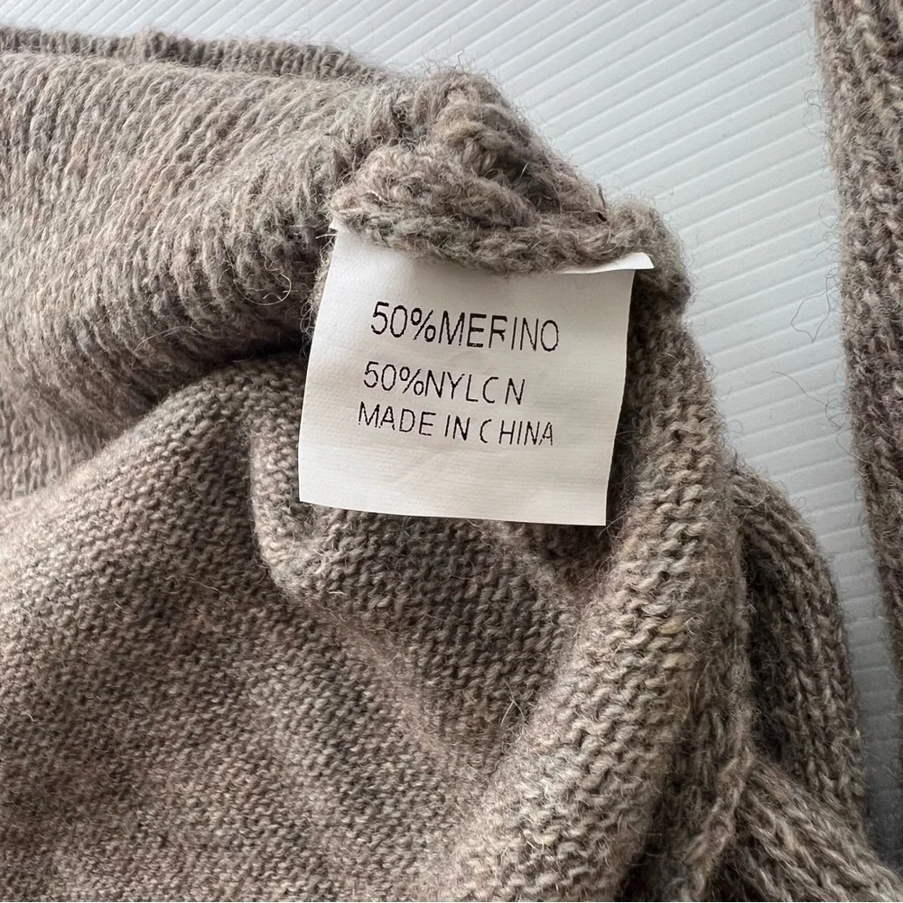 Merino Essentials Womens Jumper Sweater Knit Brown Merino Wool Blend Size S 8/10 - Picture 10 of 12